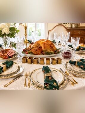 Wilton Court Cloth Napkins Christmas Set of 12,  100% Cotton 16”x16” Sq.
